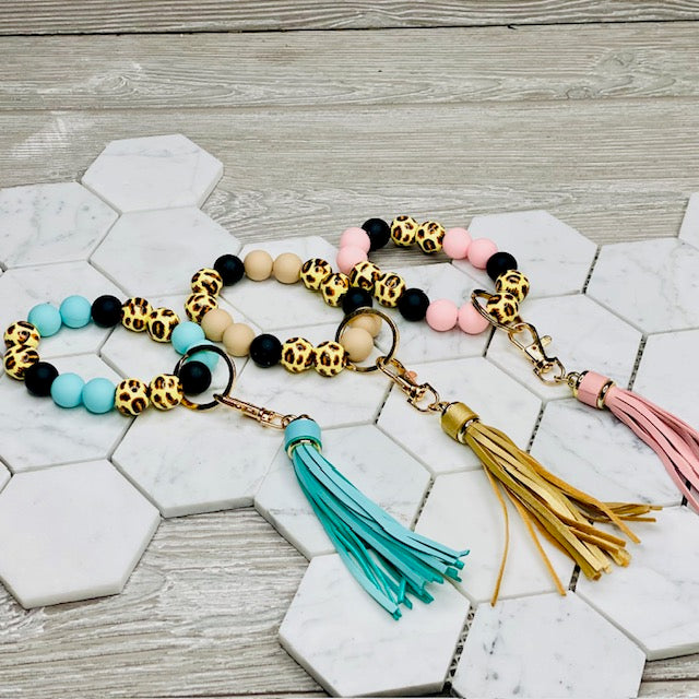 Leopard Wristlet Keychain