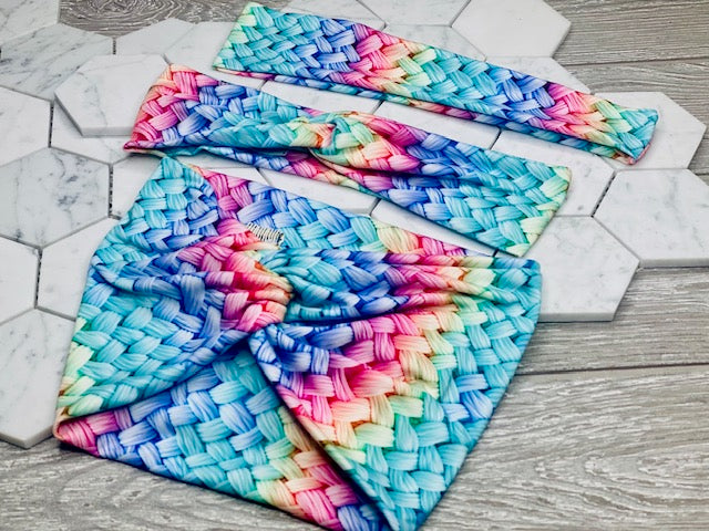 Rainbow Basket Weave Brushed